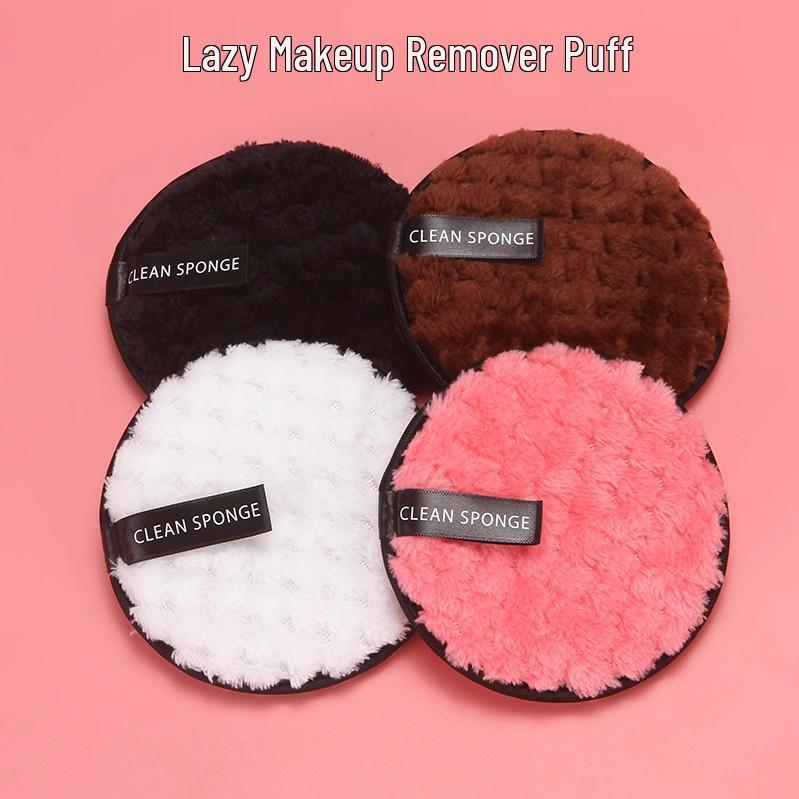 Lazy Person Pineapple Grid Makeup Remover: Double-Sided Cotton Cleansing Puff for Easy Water-Only Facial Cleanse.