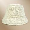 Autumn and winter thermal basin hat retro bucket hat word men and women lamb wool bucket hat