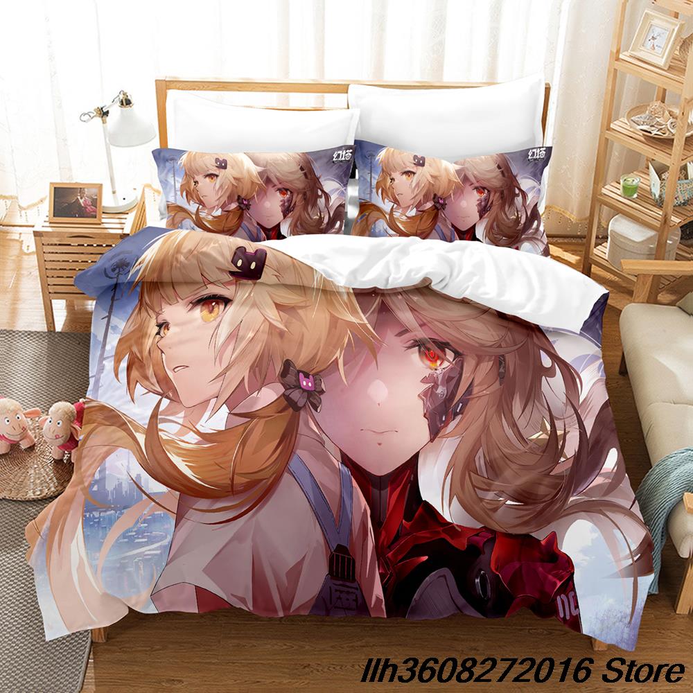 Comforter Tower Of Fantasy Bedding Set Single Twin Full Queen King Size Bed Set Adult Kid Bedroom Three-Piece Suits Anime Bed Sheet S