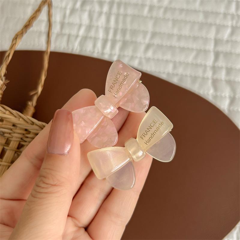 Cute Jelly Color Acetate Bow Hair Clip - Sweet Temperament Hair Accessory for Girls