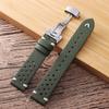 Sailcloth Watchband for Omega Business Cowhide Watch Band for Seiko 22mm 20mm Butterfly Buckle Stitching Brown Strap for Men