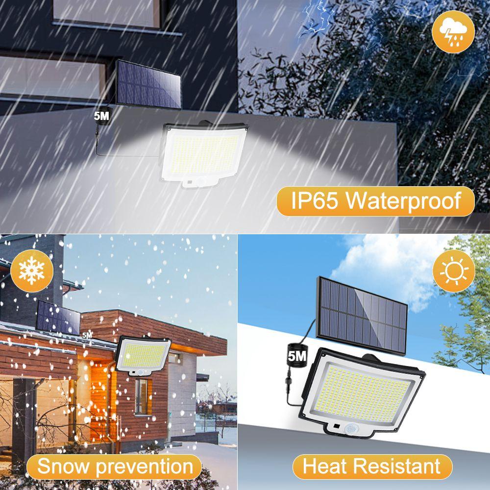 Solar Outdoor LED Security Light Solar Light with Motion Sensor 318/234/200 LED Waterproof Powered Flood Lights for Patio Garage