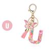 Resin Letter Keychain Butterfly Tassel Ornament Pendant