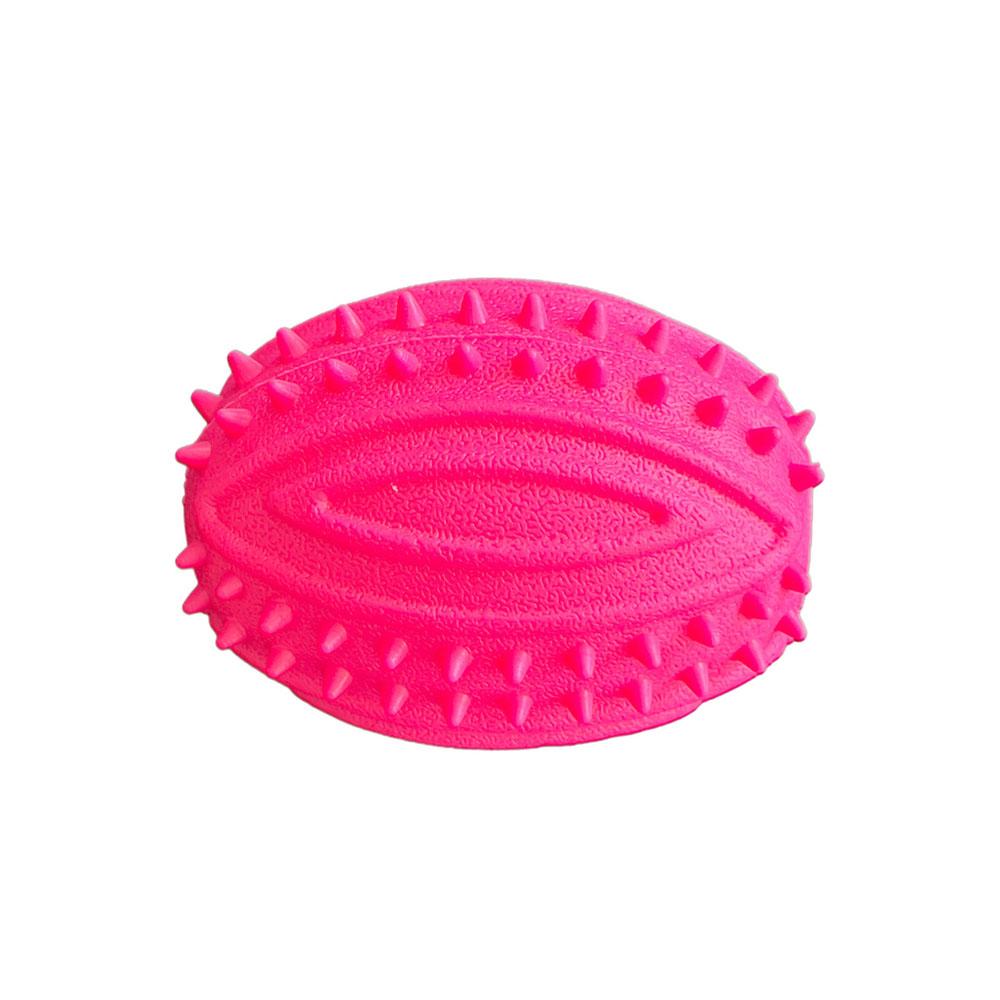 Pet Chew Toy: Rugby Grenade Shape with Squeaker, Teeth Cleaning Interactive Toy for Dogs Cats Dental Care