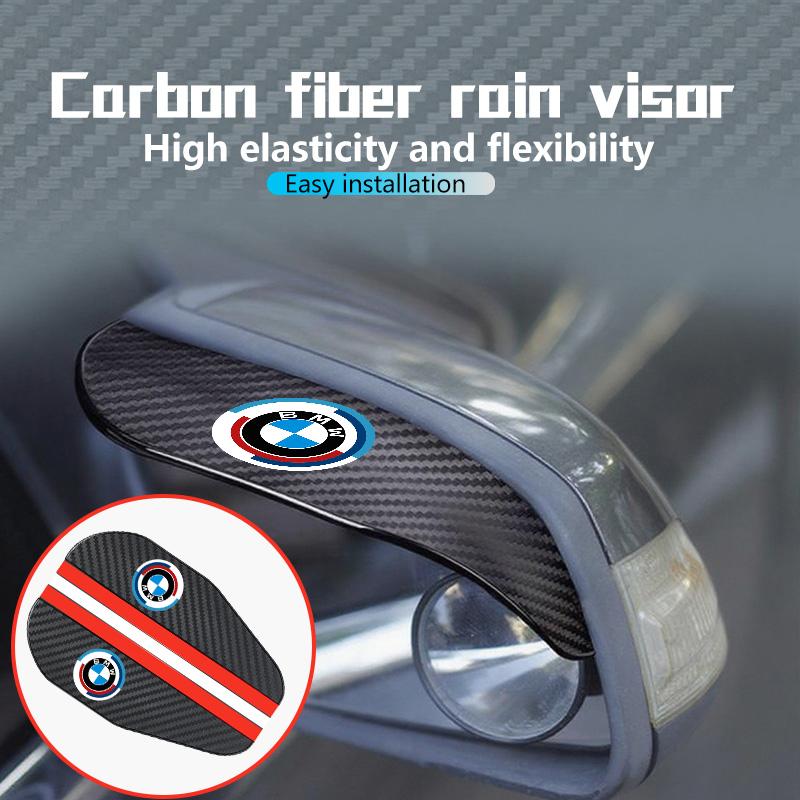 2pcs Car Rearview Mirror Rain Eyebrow Carbon Fiber Sun Visor For BMW X3 X5 M5 M3 E46 E90 E60 F10 E39 F30 E36 G30 E87 E70 VO8