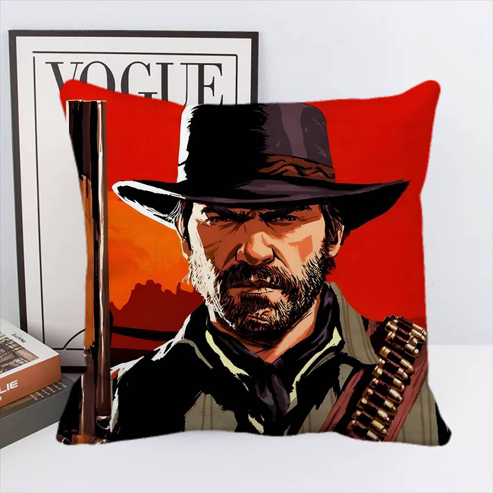 Game R-Red Dead Redemption 2 RDR2 Pillow Case Square Pillow Bedroom Sofa Leisure Comfort Cushion Home Decoration