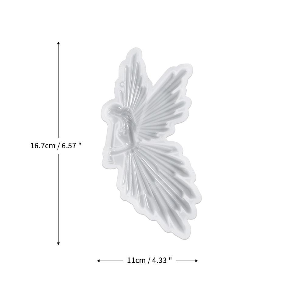 

Creative Symmetrical Left And Right Blowing Flute Wings Fairy Mirror Silicone Mold Handmade Crystal Drop Glue DIY Angel Mold