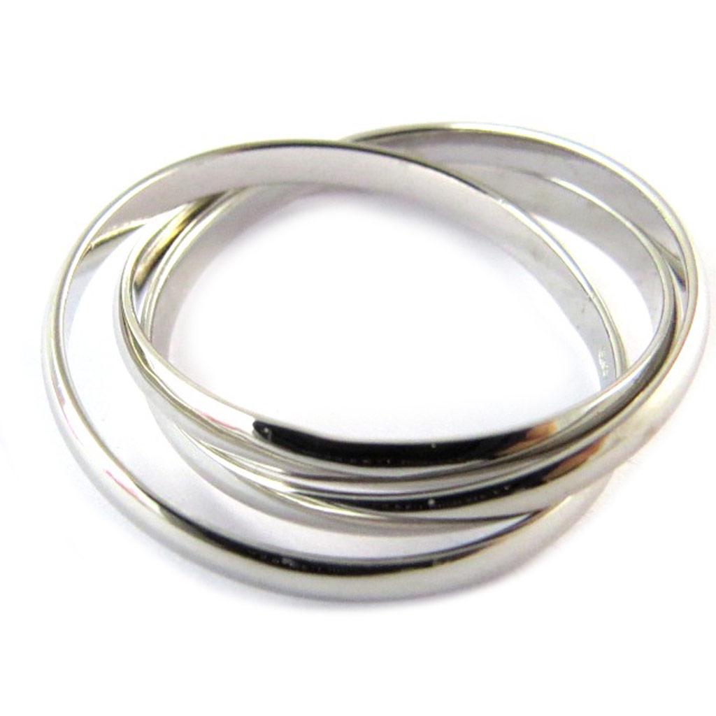 Silver Wedding Band 'Trio' (rhodium) - 3 Mm