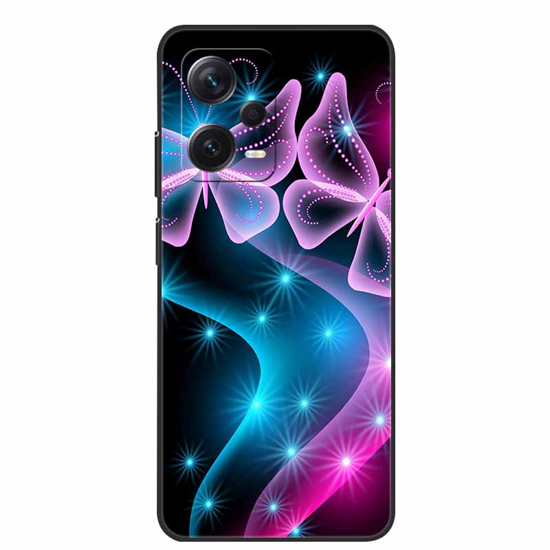 Weiche Hülle für Xiaomi Redmi Note 12 Pro 5G Case Schwarz TPU Silikon Hüllen für Redmi Note 12 Turbo 5G / Note12 Pro Plus Pro+ Wolf