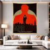 Mad Men Retro TV Poster Red Silhouette Man Against City Skyline