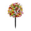 Artificial Violet Topiary Ball UV Resistant Violet Blooms Fake Evergreen Plants Flowers Brush with Ground Spike for Outdoor Indoor Garden Decor