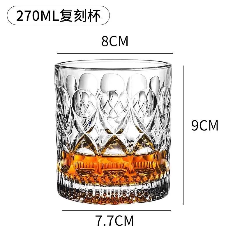Křišťálová sklenice na whisky – Vintage tumbler na Scotch, Bourbon, Koňak, Vodku, Gin, pro domácí bar