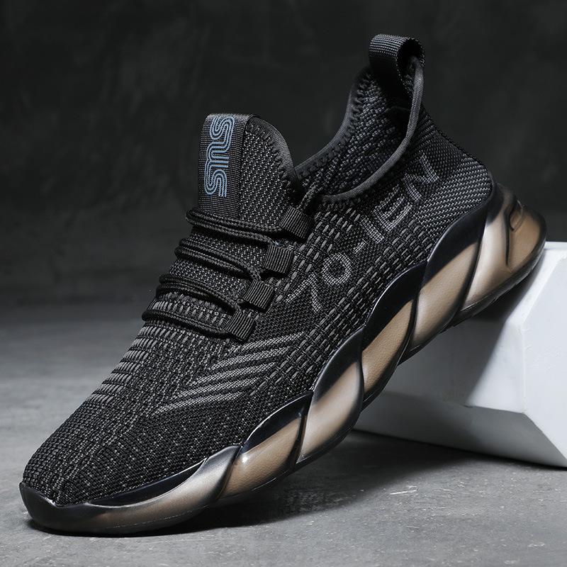 Flying woven men's shoes summer sports breathable casual mesh shoes soft-soled mesh shoes men's dirt-resistant travel shoes trendy coconut shoes