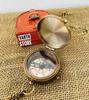 Vintage Antique Brass Pocket Compass Nautical Maritime Gift Compass With Case