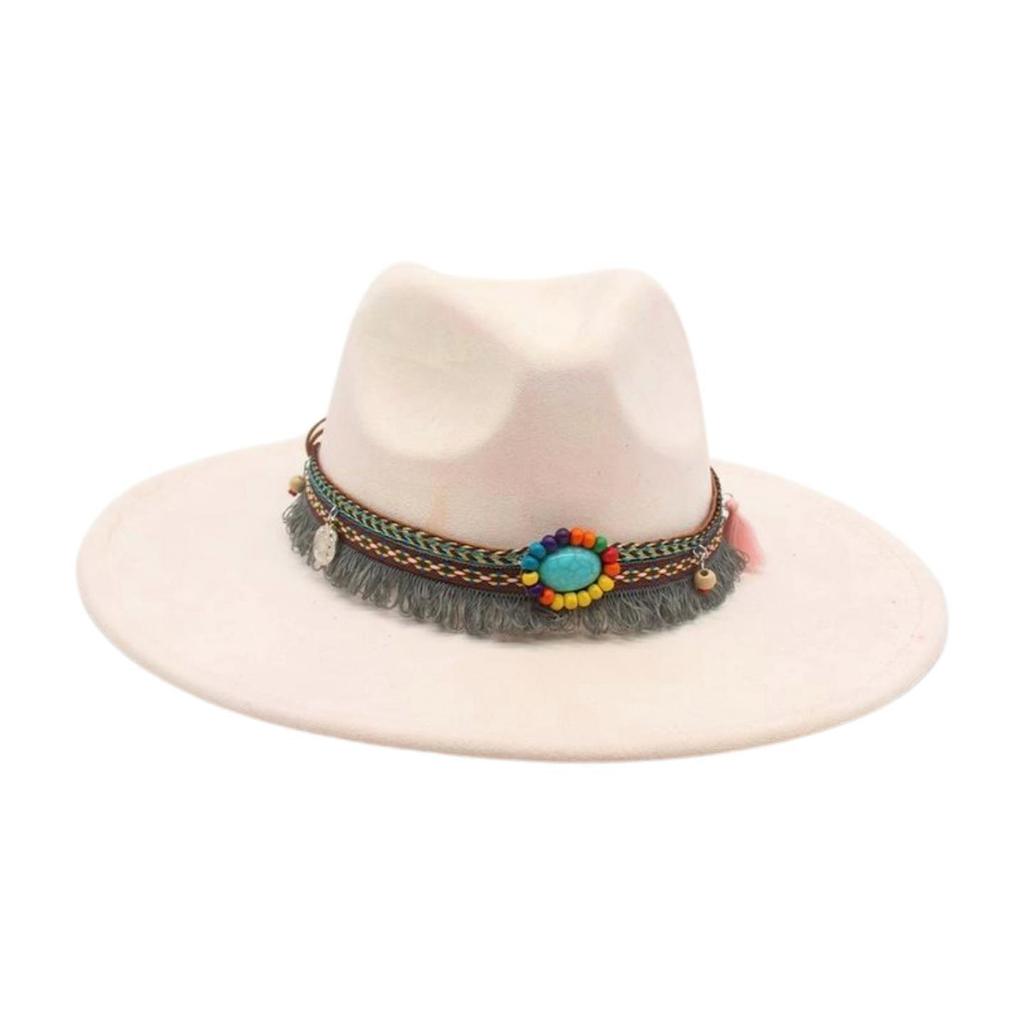 Round Flat Brim French Ethnic Style High-End Top Hat New Stage Jazz Hat Western Cowboy Hat