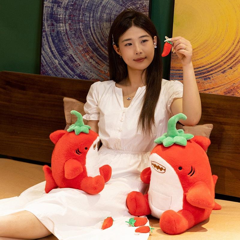Creative Red Pepper Shark Doll Plush Toy Aquarium Shark Doll Children Accompany Soothing Doll