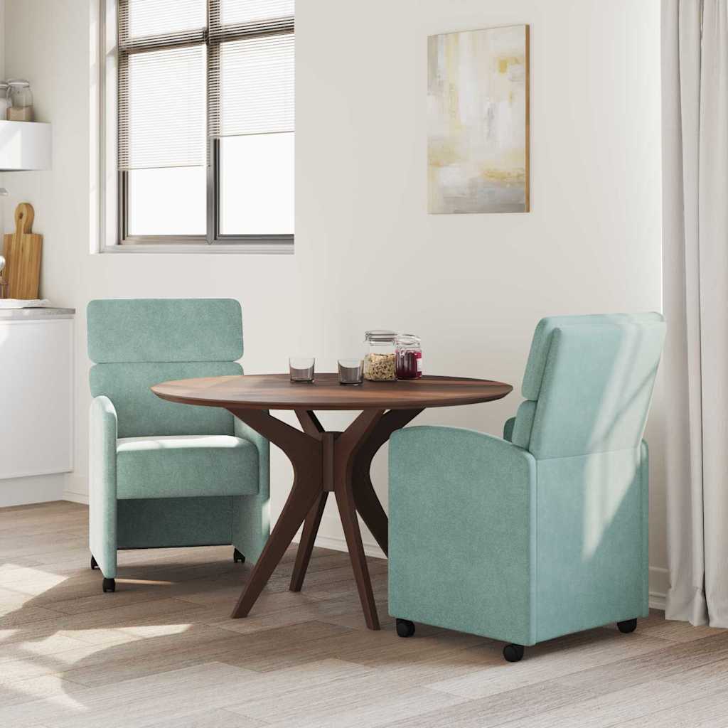 Dining Chairs with Casters 2 pcs Teal 58 x 65 x 98 cm Velvet