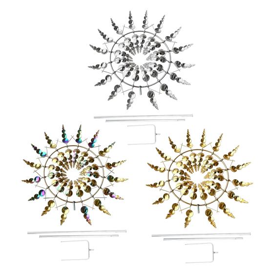 Kinetic Wind Spinner Colorful Metal Wind-Driven Kinetic Spinner Outdoor Kinetic Wind Sculpture Assembly Required for Garden Backyard Lawn Decoration