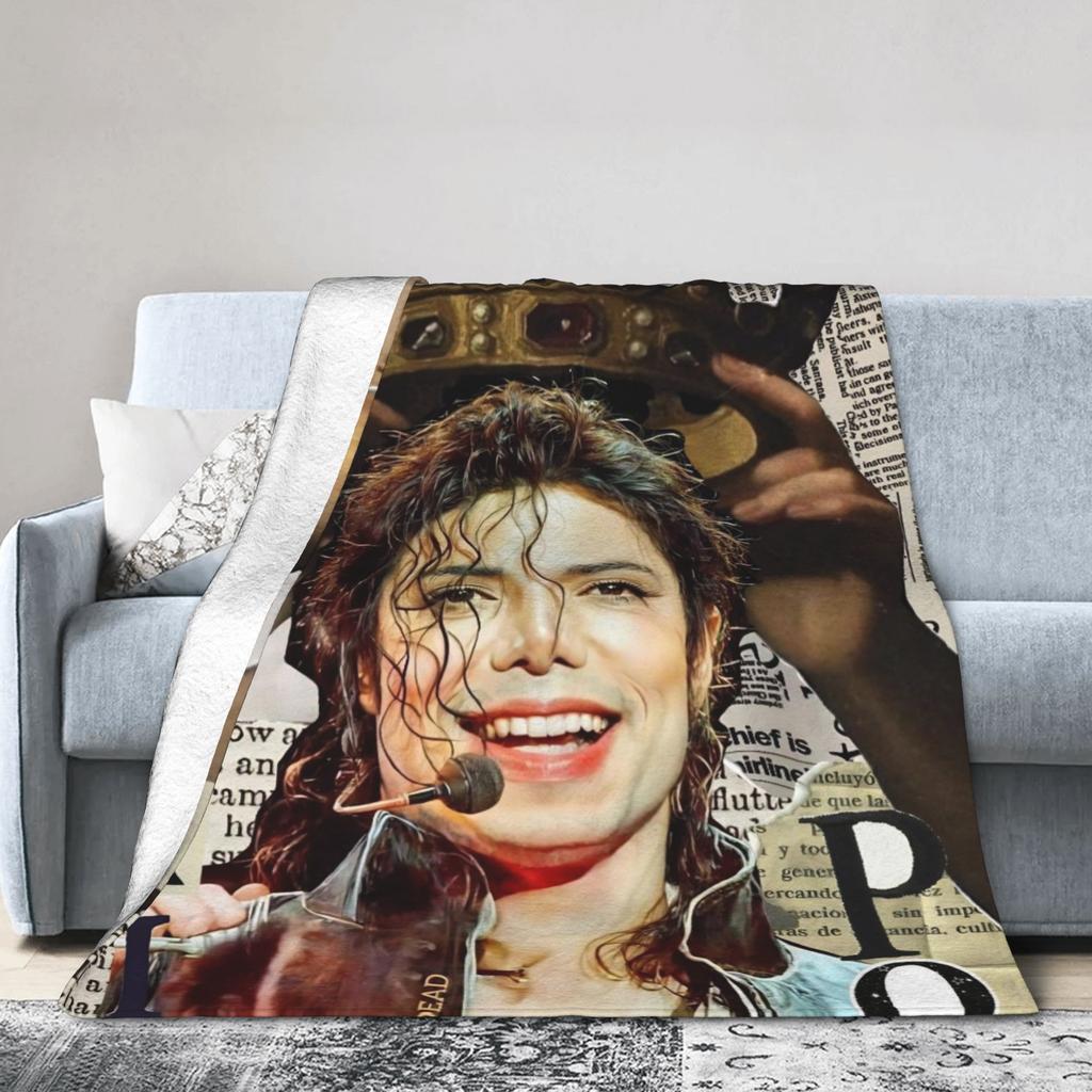 Super Soft Singer Michael Jacksons Mj Throw Blanket Premium Fleece Flannel Lightweight Bed Blanket Fuzzy Plush Blankets