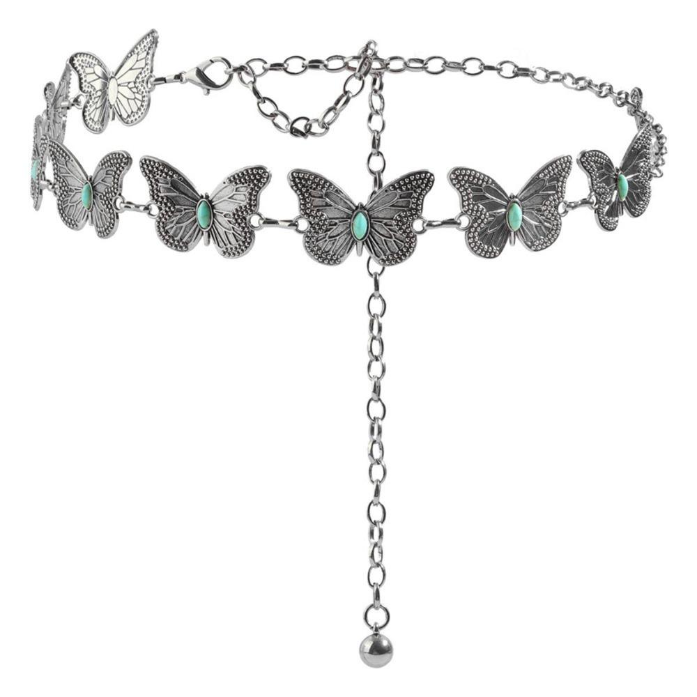 Vintage Turquoise Waist Chain Ethnic Style Beach Body Chain Retro Bohemian Waist Belt  Women