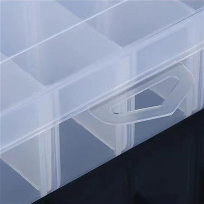 Boîte de rangement en plastique pour bijoux, compartiment pour perles, boucles d'oreilles, boîtier rectangulaire, organisateur