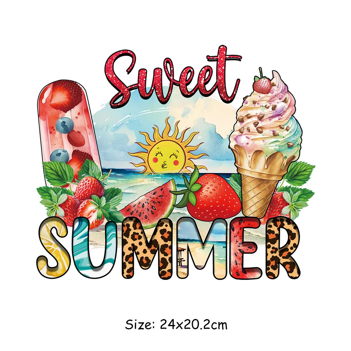 

Летние солнечные термонакладки для одежды, пляжные автомобильные черепа, теплопередающие наклейки для одежды, Parches Ropa Diy, аппликация на одежду