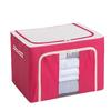 Stackable Storage Bag with Metal Frame Wardrobe Organizer with Zipper Quilt Blanket Closet Clothing Organizer for Duvets Clothes
