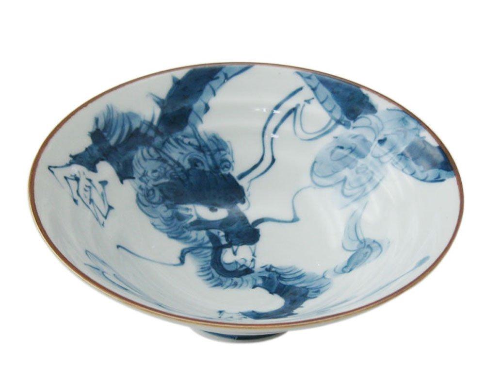 

Hamato Hasami ware Koshogama Dragon Flat Tea Bowl White 2-11 белый