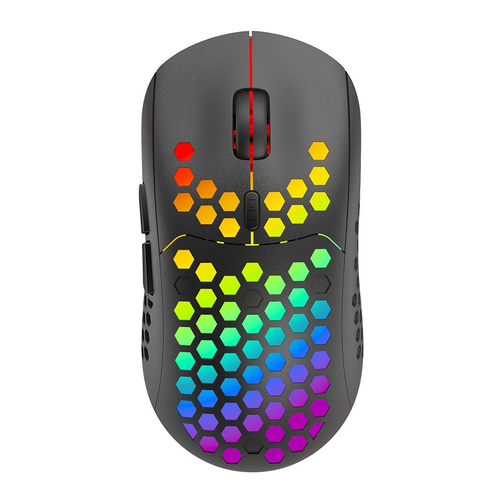 

HEITIENIU BL110 2.4G Wireless Mouse 3200DPI Honeycomb Hollow Optical Mouse with RGB Light for PC,Laptop Black