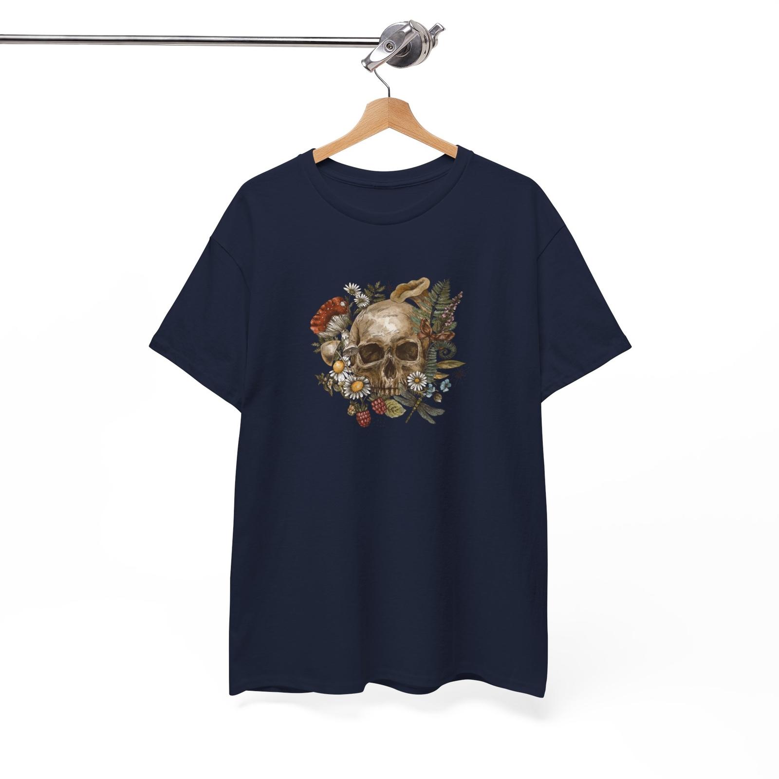 Unisex crew neck cotton skull printed regular fit retro t-shirt S разноцветный