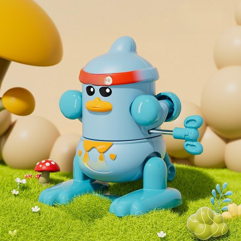 Kids Toy Mechanical Flip Duck With Linking Chain For Preschool Play And Learning