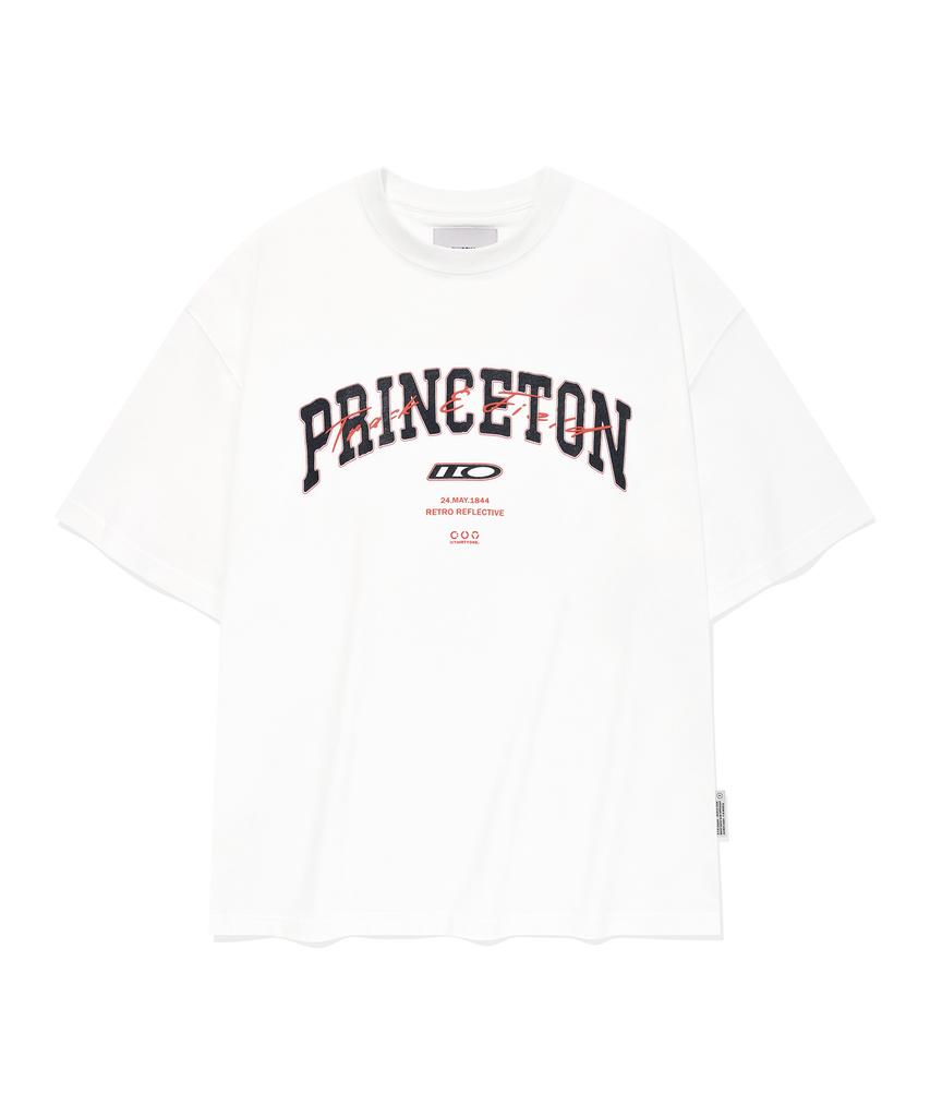 DTHIRTYONE Princeton Overlay Print T-Shirt (White Cream)