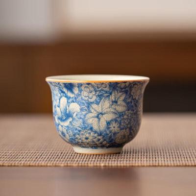 Zhinianhua Ceramiczne Retro Zen Niebiesko-Białe Filiżanki do Herbaty (Zestaw 2)