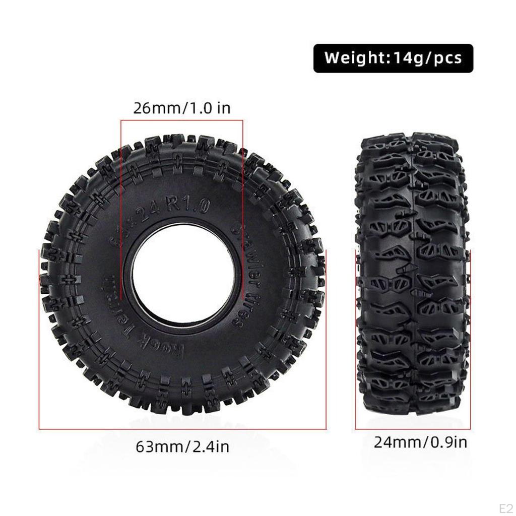 4 Pieces RC Tires,Wheel Tires,1:18 Spare Parts,Wheel Tyre Rubber Tire for Vehicles,RC Hobby