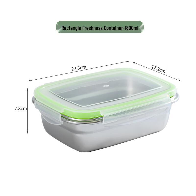 Ru Han 304 Stainless Steel Rectangular Food Storage Container