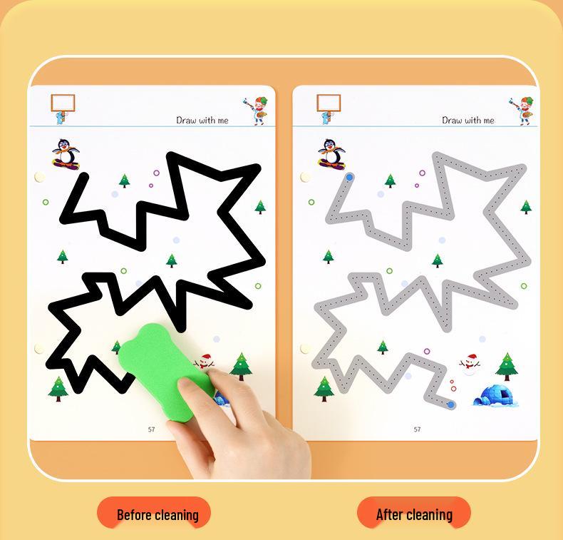 Stíratelné kartičky pro nácvik psaní tužkou pro předškolní děti – Vzdělávací hračka
