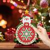Christmas Number Panel Sign, Bead Art Holiday Accent for Desk Display with 1-25 Date Marker and Wood Stand Home