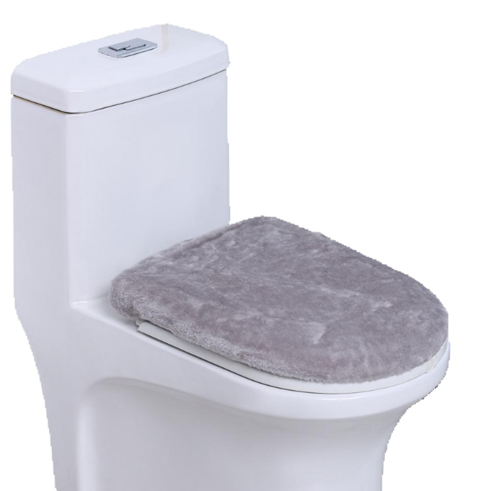 Solid Color Toilet Lid Cover Thickened WC Cover Wear Resistant Toilet Dust Cover  Home Use светло-серый