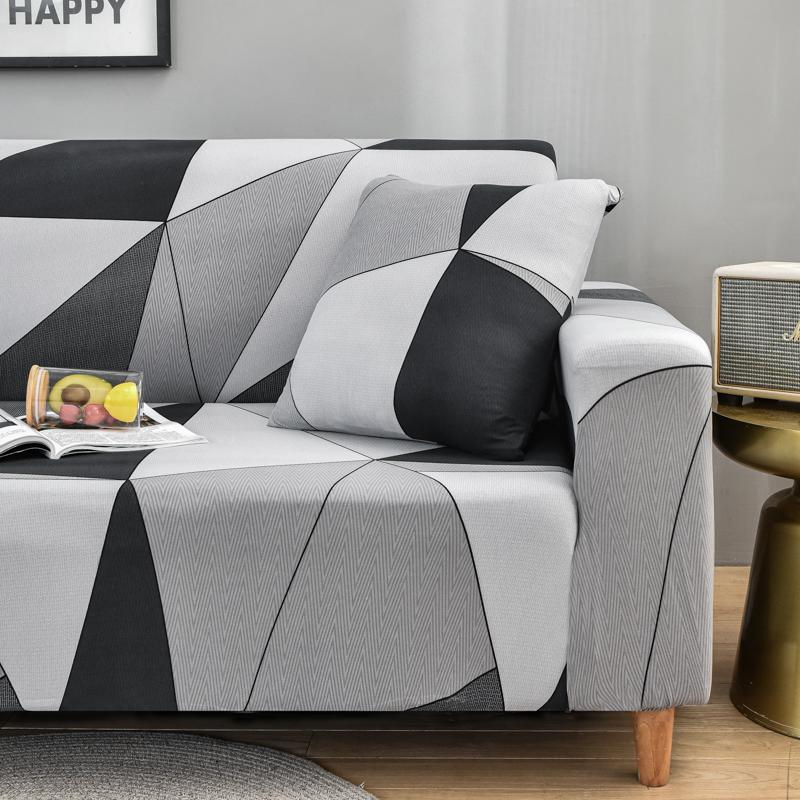 Geometric Sofa Covers For Living Room Modern Elastic Sofa Cover Corner Sofa Slipcovers Armchair Couch Cover 1/2/3/4-Seat 1Pc