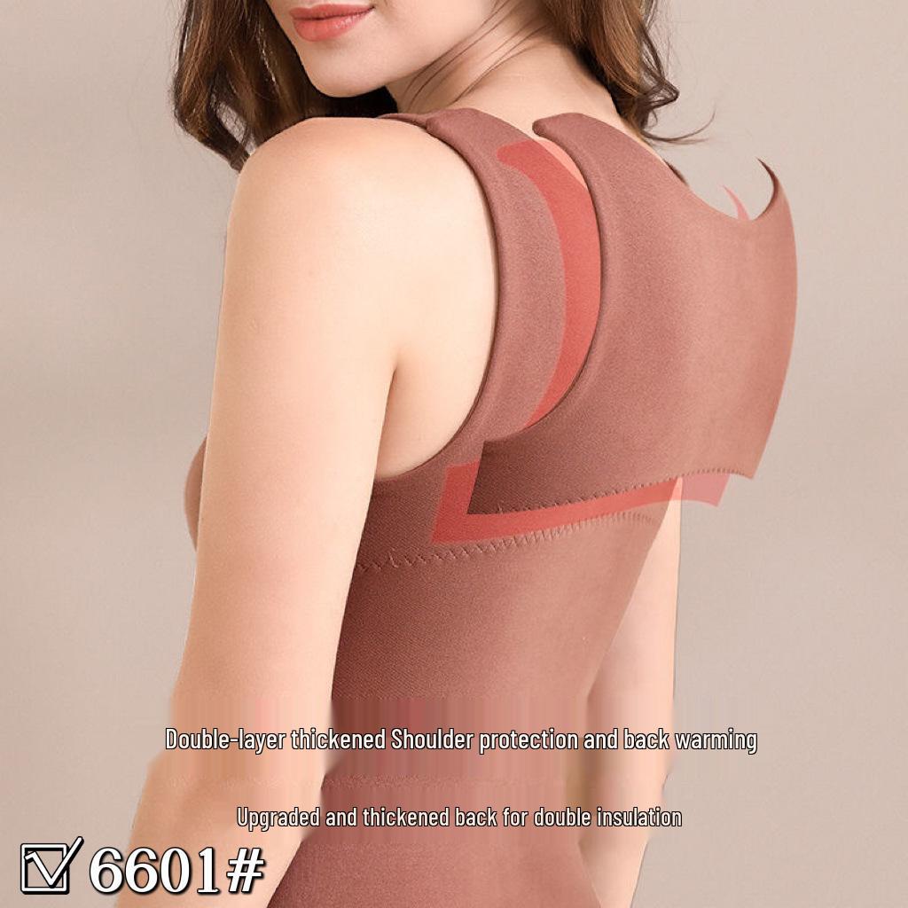 Women's Shaping Warm Vest with Chest Pads - Slim Fit, Tummy Control, Thickened for Autumn & Winter