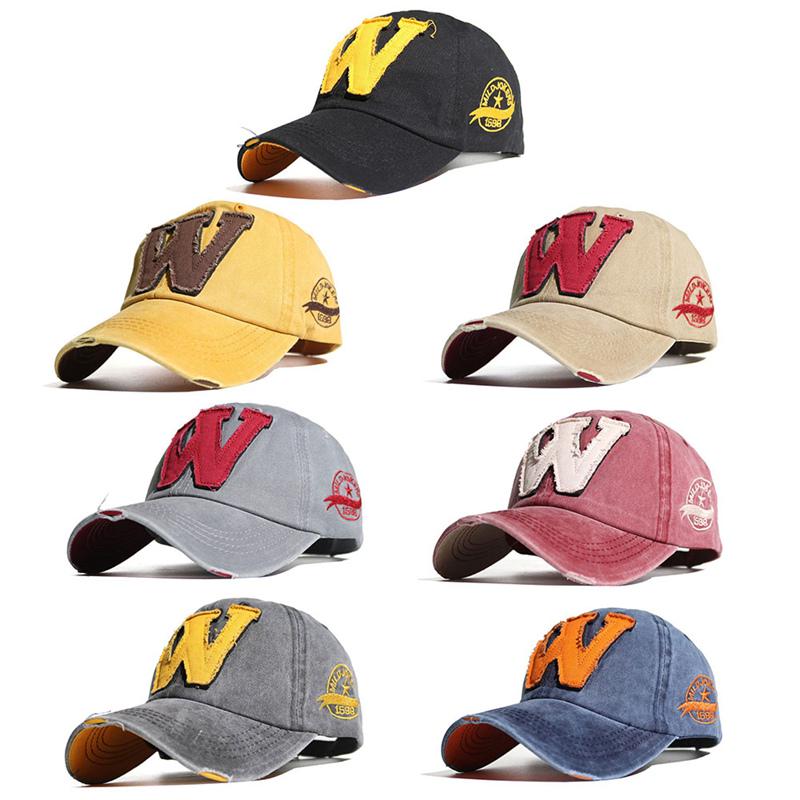 Letter W Baseball Cap Retro Outdoor 