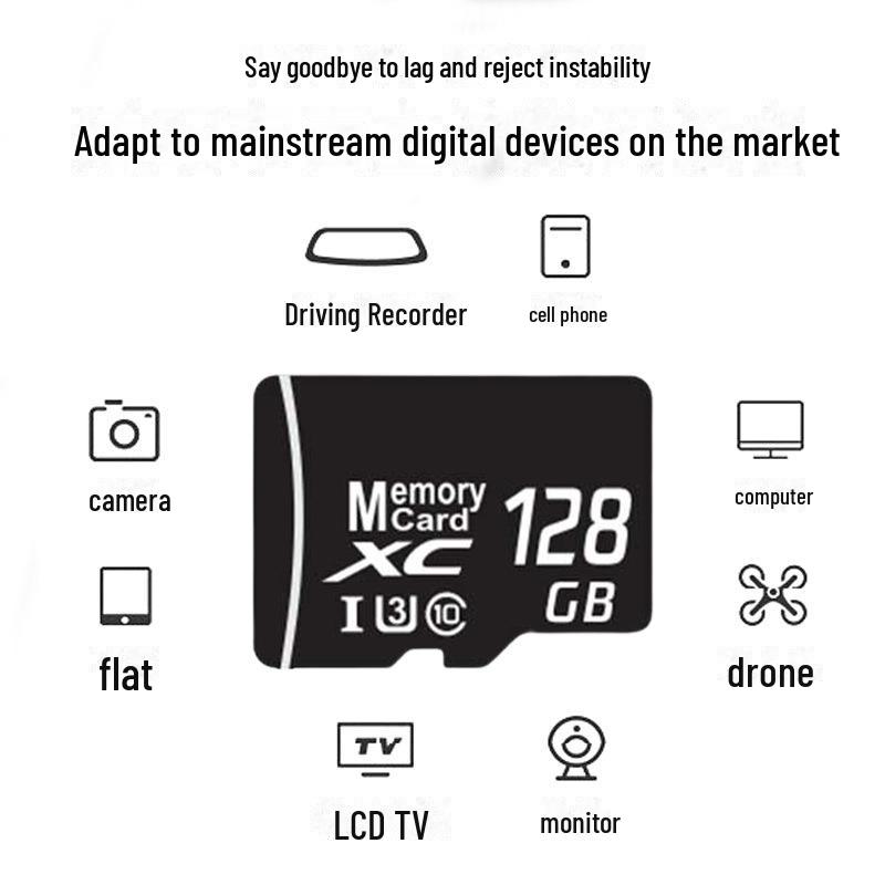 Multicapacity Memory Cards Micro SD TF Card 16GB 32GB 64GB Suitable for Cameras, Mobile Phones, Monitoring, Driving Recorders