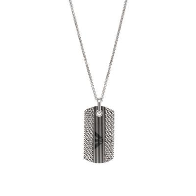 Eagle Logo Series Plaque Cool Light Luxury Stainless Steel Necklace Unisex Necklace Silver EGS3149040