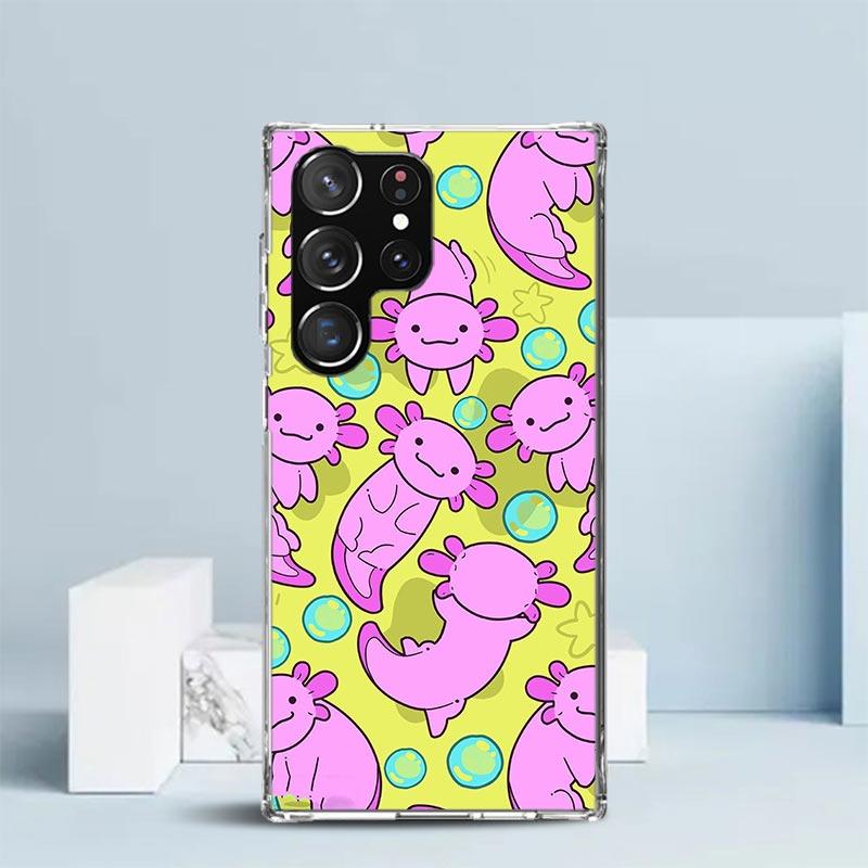 Cute Axolotl Kawaii Soft Cover for Samsung Galaxy S25 Edge S26 S24 S23 Ultra Phone Case S22 S21 Plus S20 FE Print Pattern Shell