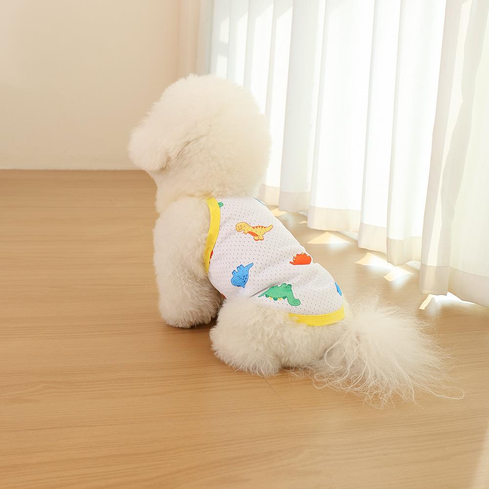 Summer Leisure Style Dinosaur Pattern Suspender Small Dog Pet Vest Clothing Model 146