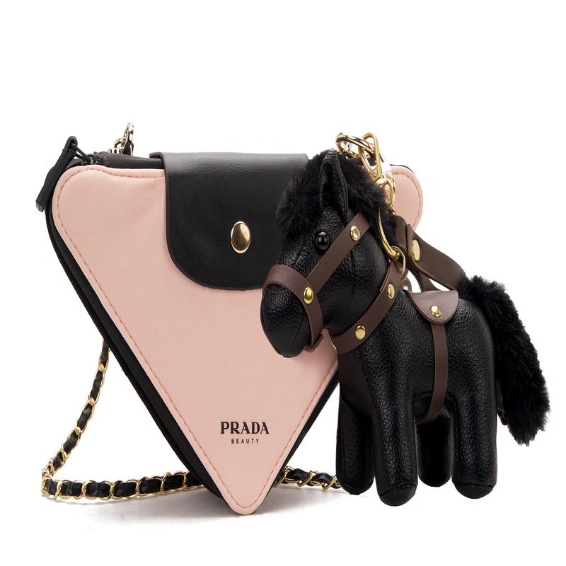 Prada Cosmetic bag/toiletry bag [Customized bag] Leather pony dumplings, high-end, refined, elegant, simple and versatile, portable pony dumplings