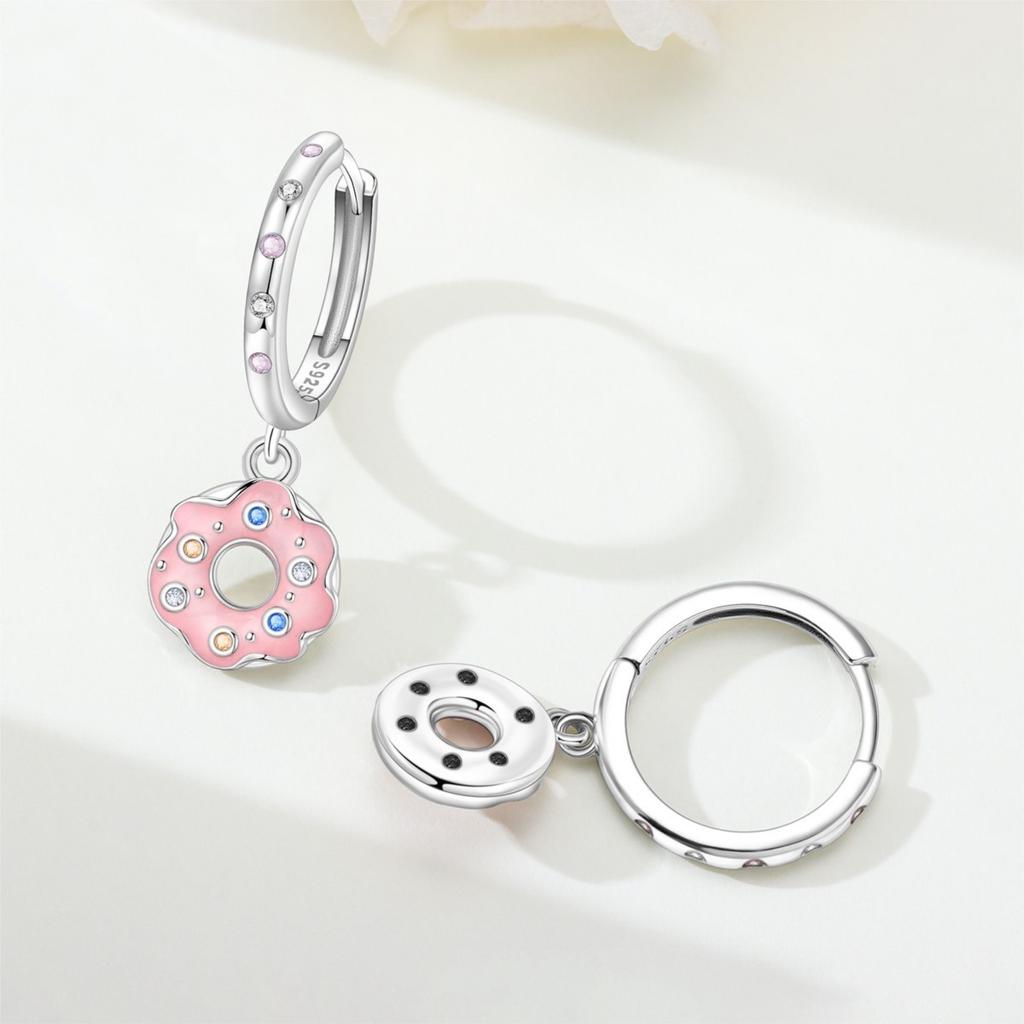 Orstarry S925 Silver Earrings Candy Doughnut Cherry Earring For Women Birthday Gift Fashion Trend Silver Jewelry Gift