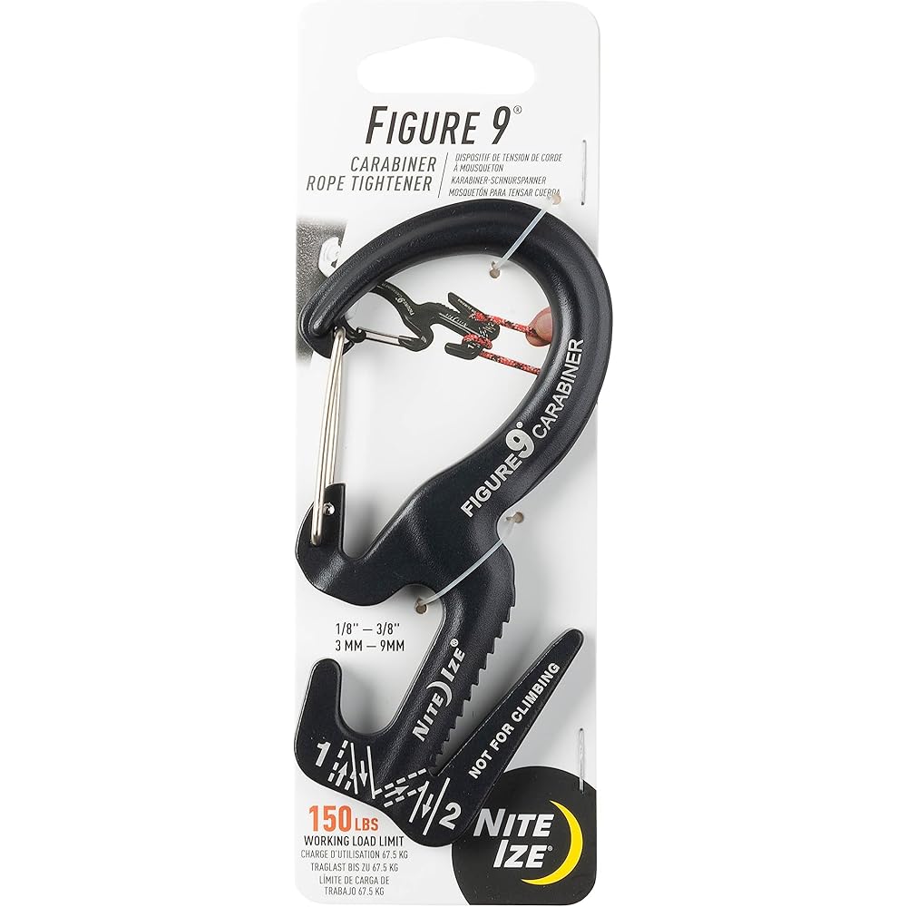 Nite Ize Figure 9 L Rope Tightener C9L-02-01 Durable Carabiner Tool for Outdoor Use