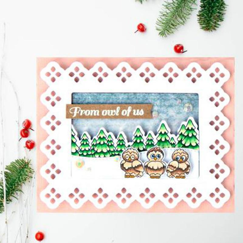 Eyelet Lace Rectangle Metal Cutting Dies Stencils DIY Scrapbook Photo Album Paper Card Decorative