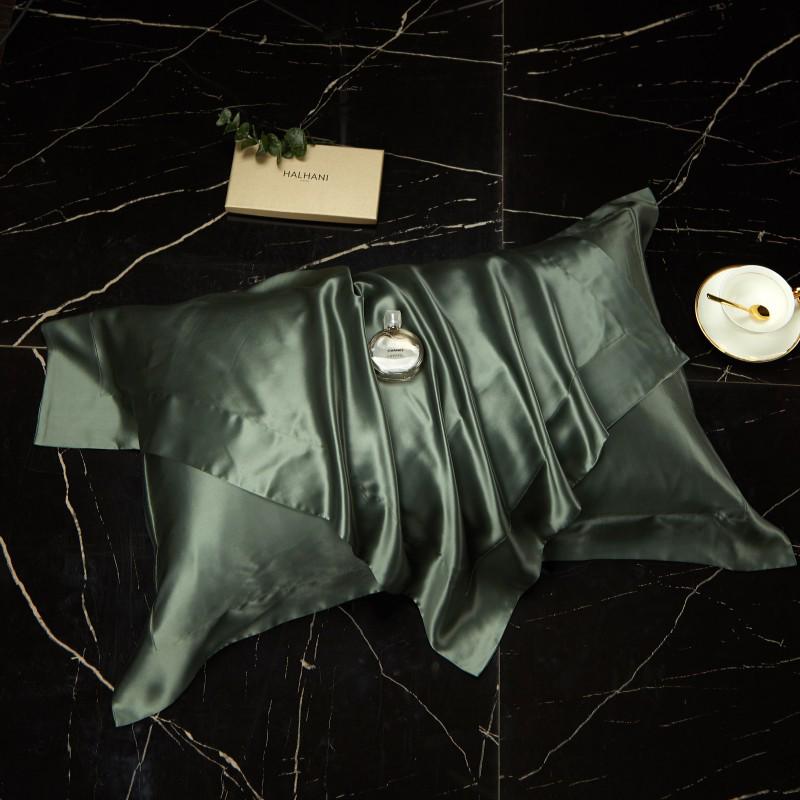 Double-Sided Mulberry Silk Satin Pillowcase - Solid Color